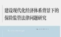 建设现代化经济体系背景下的保险监管法律问题研究 202311 赛铮 pdf电子版下载